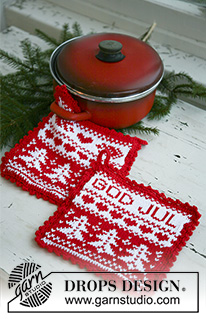 Free patterns - Presine & Sottopentola di Natale / DROPS Extra 0-577