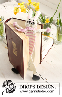Bella, the Book Bunny / DROPS Extra 0-633 - Marcador de Livros Coelhinho da Páscoa DROPS em croché em ”Alpaca”. 
DROPS design: Modelo no Z-507-påske

