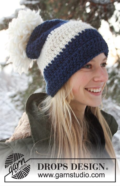 Ski Fun / DROPS Extra 0-751 - Bonnet DROPS au crochet, en Snow. 