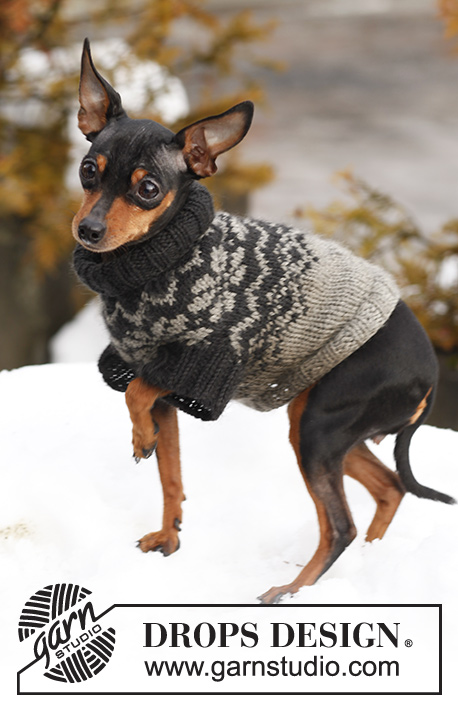 Adventure Hike / DROPS Extra 0-834 - Knitted jumper with Norwegian pattern for dogs in DROPS Karisma. Size: XS-M