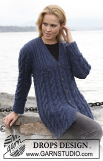 Free patterns - Damskie długie rozpinane swetry / DROPS 102-22