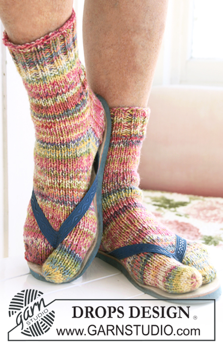 DROPS 119-44 - DROPS sokken met grote teen in 2 draden ”Fabel”. Maat 32-43