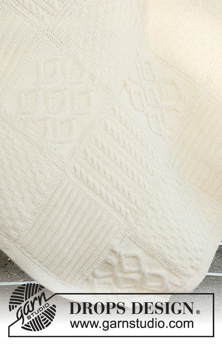 Warm Hug / DROPS 124-3 - DROPS pletená deka s rozličnými vzory z příze „Nepal“. 