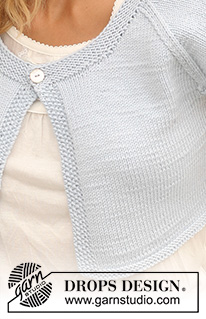 It's June / DROPS 128-34 - Krótki sweterek z reglanowymi rękawami, z włóczki DROPS Merino Extra Fine. Od S do XXXL.