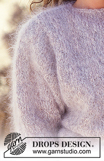 Dulce Lavanda / DROPS 13-6 - Sweter na drutach, przerabiany 1 nitką włóczki DROPS Magia lub 2 nitkami DROPS Brushed Alpaca Silk. Od S do L.