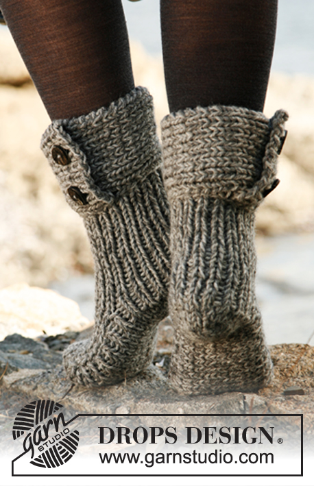 Moon Socks / DROPS 134-42 - DROPS ponožky z dvojité příze „Nepal“.