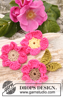 Free patterns - Decoratieve bloemen / DROPS 147-50