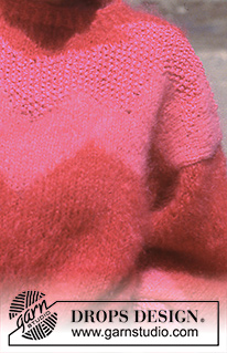 Pink Explosion / DROPS 15-14 - Sweter na drutach z włóczki DROPS Vienna, ze ściegiem fantazyjnym, z włóczki DROPS Muskat. Rozmiar M.