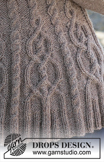 Alana / DROPS 156-19 - Sweter DROPS z warkoczami i reglanem, przerabiany z góry na dół, z włóczki „Karisma”. Od S do XXL