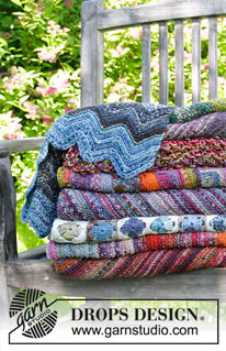 Rocky Path / DROPS 168-35 - Crochet DROPS blanket with small Granny squares in “Fabel”.