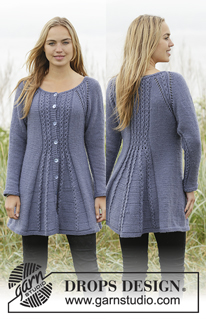Free patterns - Damskie długie rozpinane swetry / DROPS 171-14