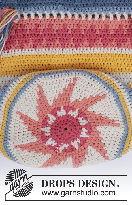 Acapulco / DROPS 175-4 - Crochet bag with multi-coloured pattern in DROPS Paris.