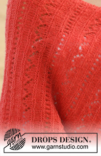 Playa Honda / DROPS 178-60 - Pončo s krajkovým vzorem pletené z příze DROPS Brushed Alpaca Silk. Velikost: S - XXXL