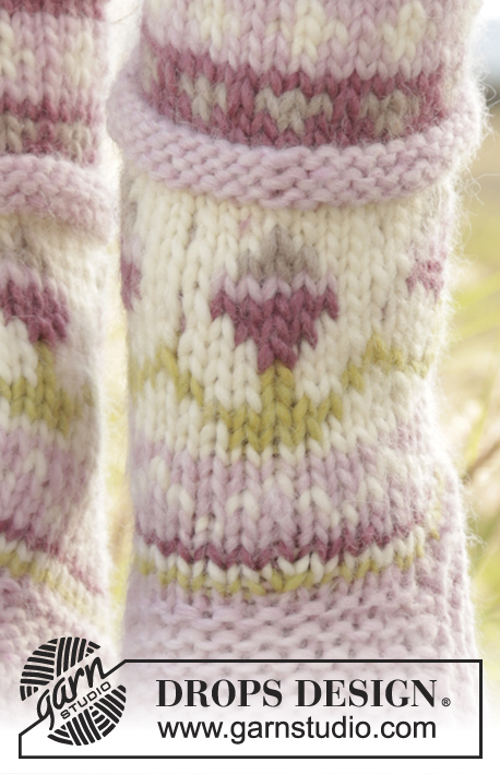 Spring Dance / DROPS 178-7 - Ponožky s vyplétaným a vroubkovým vzorem pletené z příze DROPS Snow. Velikost: 35-42.