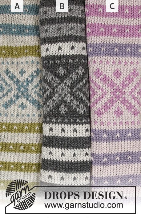 Nova Scotia Toes / DROPS 180-23 - Chaussettes tricotées pour femme ou homme avec jacquard fana. Du 35 au 46 
Se tricotent en DROPS Karisma.