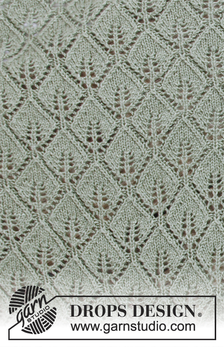 Sage Dream / DROPS 180-5 - Chal con patrón de calados, tejido de arriba para abajo.
La pieza es tejida en DROPS BabyAlpaca Silk.