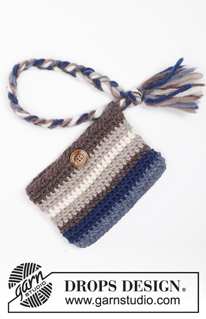 Adventure Awaits / DROPS 181-8 - Crochet bag and purse with coloured pattern.
The piece is worked in DROPS Snow.