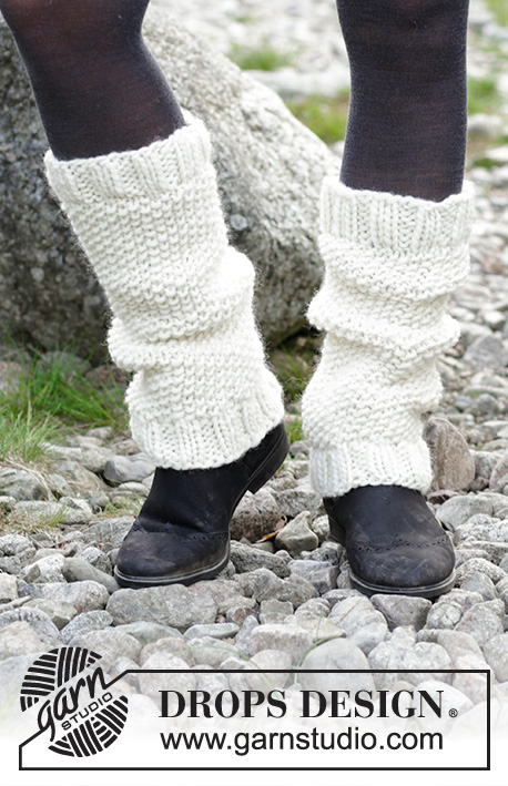 Be a Lamb / DROPS 182-29 - Perneiras tricotadas em ponto de arroz, em DROPS Snow.