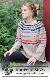 Free patterns - Swetry przez głowę w paski / DROPS 183-25
