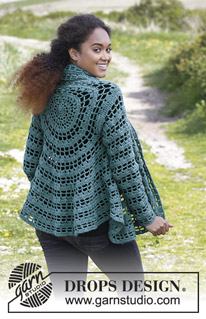 Ornella / DROPS 184-9 - Crochet circle jacket with treble crochets and chain-spaces. Sizes S - XXXL.
The piece is worked in DROPS Lima.