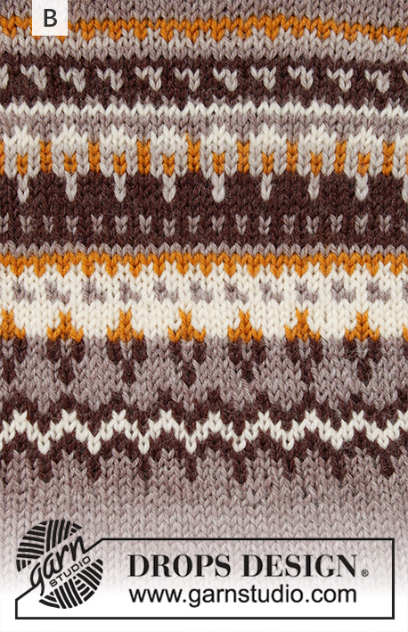 Dalvik / DROPS 185-1 - Sættet består af: Strikket bluse med raglan, rundt bærestykke og nordisk mønster, og strikket hue til herre. Størrelse S - XXXL.
Arbejdet er strikket i DROPS Karisma.
