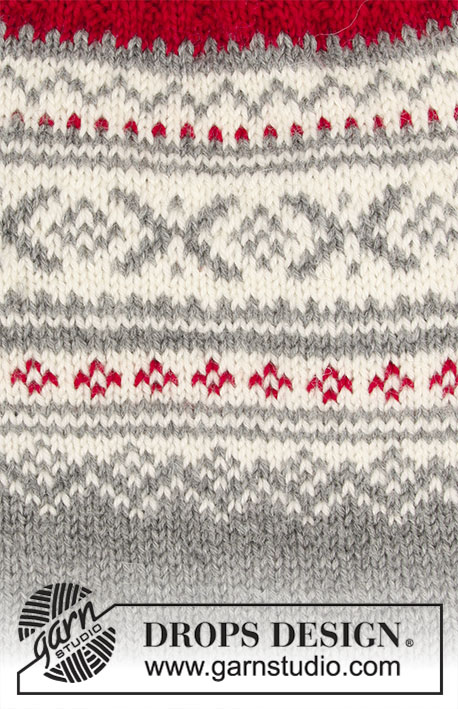 Narvik Woof / DROPS 185-34 - Pull pour chien au tricot, avec jacquard nordique. Du XS au M. Se tricote en DROPS Merino Extra Fine.