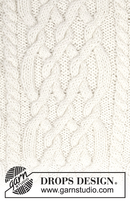 Aure / DROPS 185-9 - DROPS Karisma lõngast kootud Kelti palmikutega ja raglaan varrukatega meeste džemper suurustele S kuni XXXL