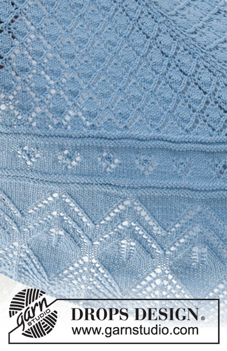 Aretusa / DROPS 186-19 - Strikket sjal med hulmønster. Arbejdet er strikket oppefra og ned i DROPS Merino Extra Fine