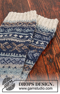 Nordfjord / DROPS 193-16 - Strikkede sokker i DROPS Fabel. Arbejdet er strikket med nordisk mønster. Størrelse 35 - 43.