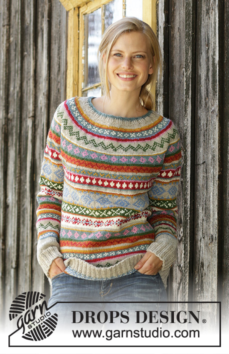 Winter Carnival / DROPS 196-6 - Knitted sweater in DROPS Karisma. The piece is worked top down with round yoke, Nordic pattern and A-shape. Sizes S - XXXL.
Knitted hat in DROPS Karisma. The piece is worked with Nordic pattern and stripes.