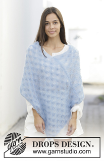Light Summer Poncho / DROPS 199-36 - Knitted poncho in DROPS Kid-Silk. The piece is worked with lace pattern. Sizes S – XXXL.