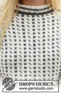 Reykjavik / DROPS 205-18 - Gebreide trui met raglan in DROPS Lima. Het werk wordt van boven naar beneden gebreid met Scandinavisch-Ijslands patroon. Maten S - XXXL.
