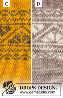 Idun / DROPS 206-4 - Sweter na drutach przerabiany od góry do dołu z włóczki DROPS Karisma, z zaokrąglonym karczkiem żakardem norweskim. Od S do XXXL.