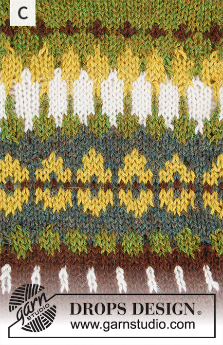 Heim / DROPS 207-1 - Gebreide trui in DROPS Alpaca. Het werk wordt van boven naar beneden gebreid met ronde pas en Scandinavisch patroon op de pas. Maten S - XXXL.
Gebreid muts met Scandinavisch patroon in DROPS Alpaca.