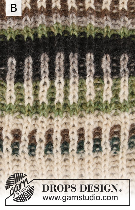 Urban Autumn / DROPS 207-26 - Strikket genser og lue i DROPS Air. Arbeidet strikkes ovenfra og ned med ensfarget helpatent og 2-farget helpatent i striper. Størrelse S - XXXL.