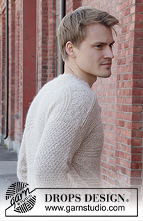 Weaving Memories / DROPS 208-16 - Knitted jumper for men in DROPS Air. The piece is worked with textured pattern. Sizes S - XXXL.