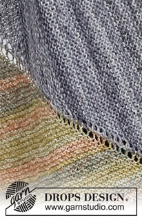 Glen Ogle / DROPS 214-42 - Xaile tricotado em DROPS Fabel, de um lado ao outro, em ponto jarreteira.