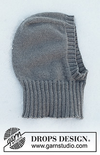 Uncharted Territory / DROPS 214-72 - Bonnet / cagoule tricotée de haut en bas, en jersey avec bordure en côtes, en DROPS Merino Extra Fine.