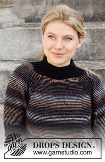 Touch of Mystery / DROPS 216-37 - Knitted sweater in DROPS Delight and DROPS Alpaca. The piece is worked top down with raglan, stripes and English rib. Sizes S - XXXL.