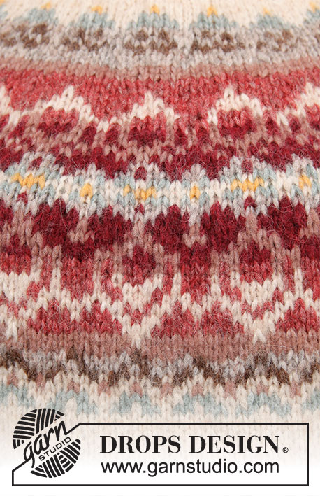 Mistletoe Muse / DROPS 217-1 - Gebreide trui in DROPS Air. Het werk wordt van boven naar beneden gebreid, met ronde pas en Scandinavisch patroon. Maten S - XXXL.