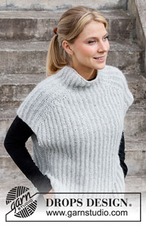 Easy Over / DROPS 217-13 - Knitted vest / slipover with English rib in DROPS Air. Worked top down. Size: XS - XXL