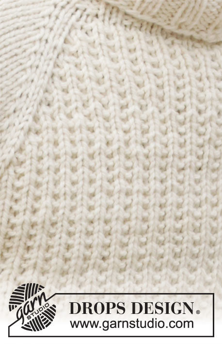 Budding Warmup / DROPS 219-10 - Męski sweter na drutach, przerabiany od góry do dołu ściegiem strukturalnym i dżersejem, z reglanowymi rękawami, z włóczki DROPS Alaska. Od S do XXXL