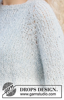 Country Dew / DROPS 220-2 - Knitted jumper in DROPS Alpaca Bouclé and DROPS Brushed Alpaca Silk. Piece is knitted top down with raglan. Size: S - XXXL