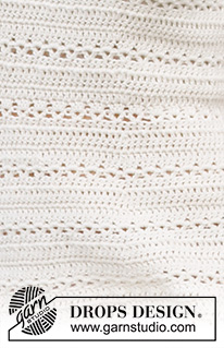 Open Country / DROPS 220-5 - DROPS Cotton Merino lõngast heegeldatud pitsmustriga kleit suurustele S kuni XXXL