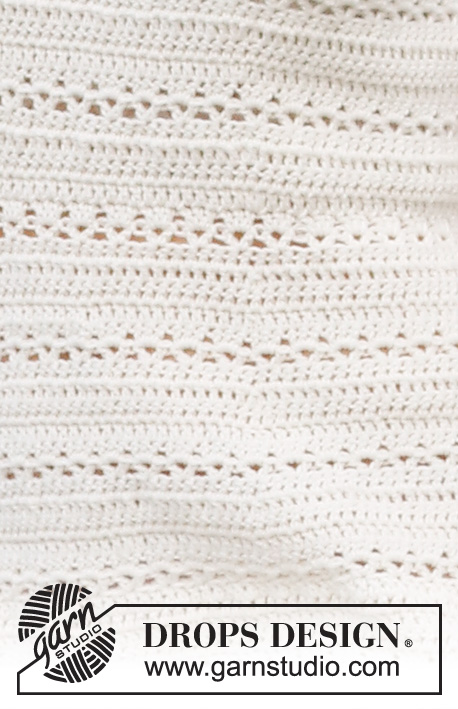 Open Country / DROPS 220-5 - Vestido crochetado em ponto texturado, em DROPS Cotton Merino. Do S ao XXXL