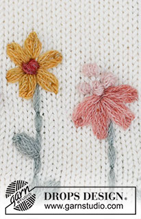 Free patterns - Kaunistused lilled / DROPS 222-48