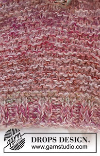 Painted Rose / DROPS 223-14 - Pulôver tricotado em ponto jarreteira às riscas, em DROPS Alpaca, DROPS Delight e DROPS Brushed Alpaca Silk. Do S ao XXXL.