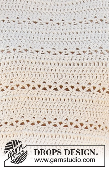 Open Country Top / DROPS 223-34 - Top crochetado em ponto texturado, em DROPS Cotton Merino. Do S ao XXXL