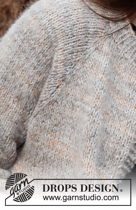 Ash Valley Jacket / DROPS 226-18 - Sweter rozpinany na drutach, przerabiany od góry do dołu, z reglanowymi rękawami i kieszeniami, z włóczek DROPS Fabel i DROPS Brushed Alpaca Silk. Od S do XXXL