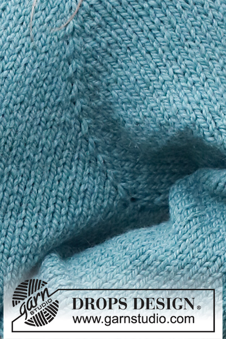 Water Point / DROPS 226-44 - Rozpinany sweter na drutach przerabiany od góry do dołu, z reglanowymi rękawami i pęknięciami na bokach, z włóczki DROPS Andes. Od XS do XXL.
